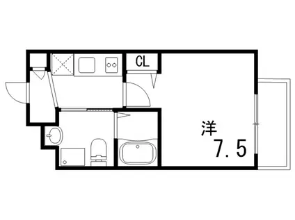 ウォークワンミニッツ王子公園(1K/6階)の間取り写真