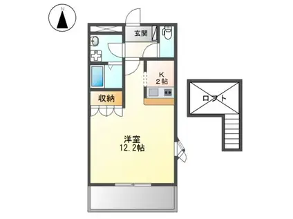 アシュランス(1K/2階)の間取り写真