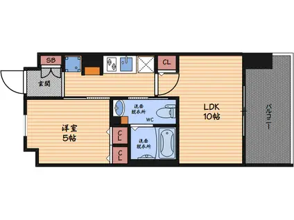 エステムプラザ梅田・中崎町IIIツインマークスノースレジデンス(1LDK/5階)の間取り写真