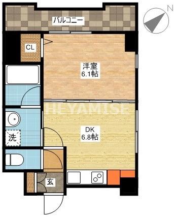 イ・メゾン麹屋(1DK/9階)の間取り写真