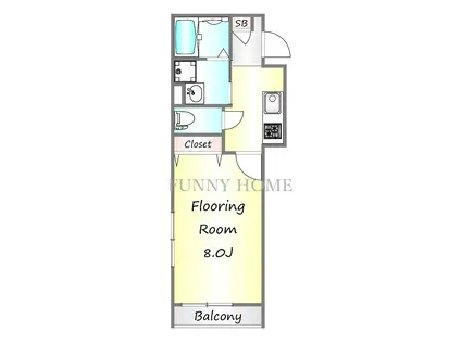 K-ハウス(1K/4階)の間取り写真
