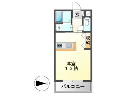 シェラトンイトウ(ワンルーム/1階)の間取り写真