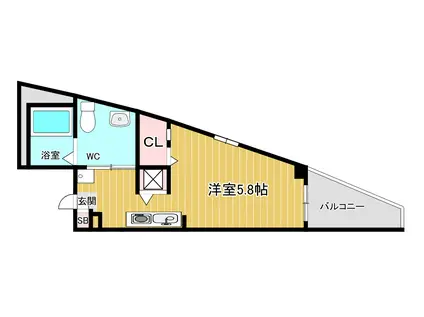 ウインズコートIII(ワンルーム/3階)の間取り写真