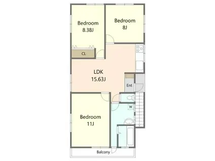 タカノハイツ(3LDK/1階)の間取り写真
