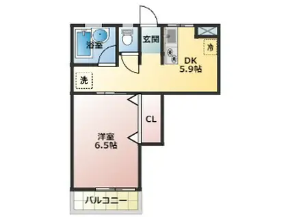 エターナルシティー公園1号館(1DK/5階)の間取り写真