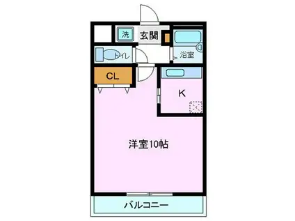 AKII(1K/1階)の間取り写真