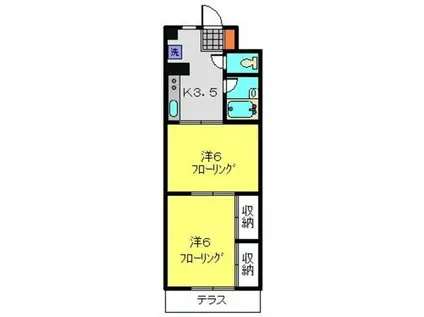NYガーデン(2K/1階)の間取り写真