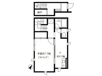 メゾン・ド・ルルス・ドゥー(1K/1階)の間取り写真