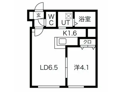 パークヒルズ(1DK/1階)の間取り写真