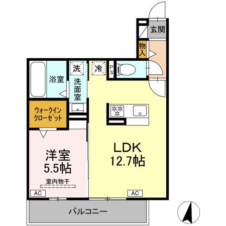 DーHILLS子安III(1LDK/3階)の間取り写真