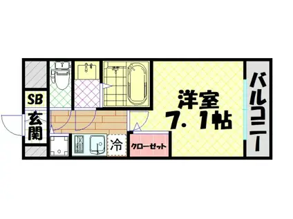 プレサンスOSAKADOMECITYクロスティ(1K/12階)の間取り写真