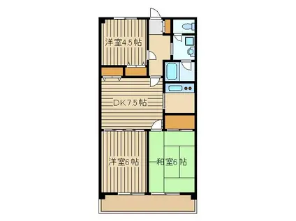 ユートピアハイム(3DK/4階)の間取り写真