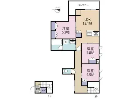 プリマベーラ(3LDK/1階)の間取り写真