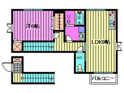 ミーシグ(1LDK/3階)の間取り写真