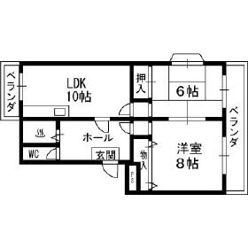ベルデハイツ(2LDK/4階)の間取り写真