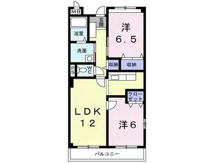 カンタービレ(2LDK/2階)の間取り写真
