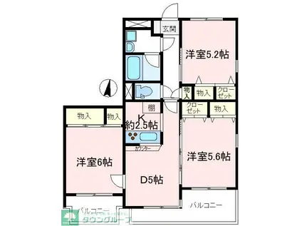 サンロイヤル富士見(3DK/3階)の間取り写真