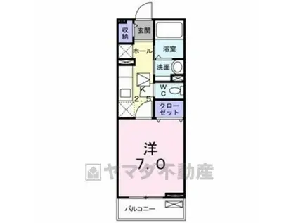 カレントⅢ(1K/1階)の間取り写真