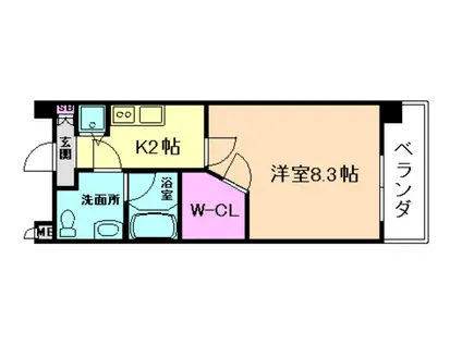 レジュールアッシュ福島(1K/5階)の間取り写真