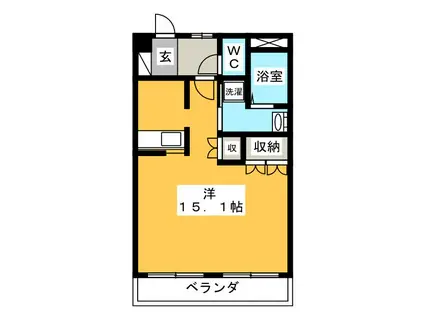 ブリリアントガーデン A(ワンルーム/2階)の間取り写真