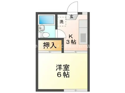 フォーブル山田A(1K/2階)の間取り写真