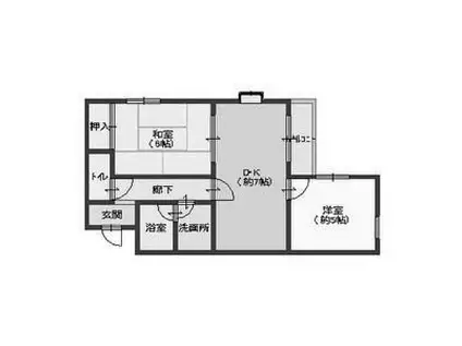 アッシュコート明石(2DK/3階)の間取り写真