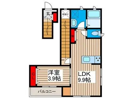 メゾン・ド・モモ(1LDK/2階)の間取り写真