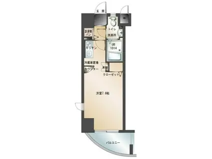 エンクレスト天神東(ワンルーム/12階)の間取り写真