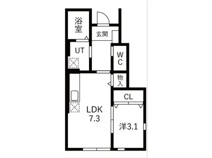 ブラストII(1LDK/1階)の間取り写真