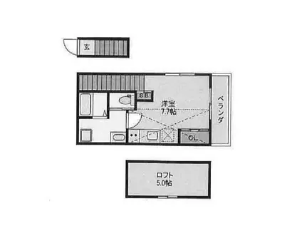 GRAN DOMANE KITAAKABANE(ワンルーム/1階)の間取り写真