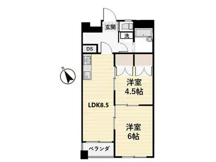 サーラ川口128(2DK/9階)の間取り写真