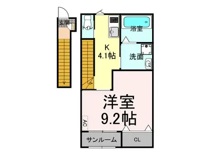 M I R T H F U L(1SK/2階)の間取り写真