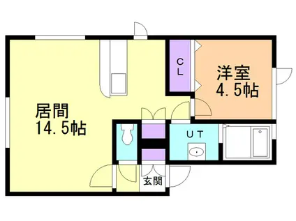 ルピナス高砂(1LDK/2階)の間取り写真