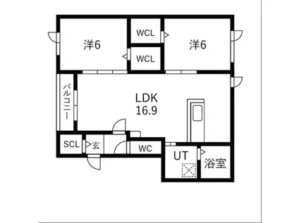 正和パレスC棟(2LDK/3階)の間取り写真