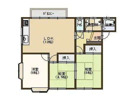 メゾン北ノ坪(3LDK/1階)の間取り写真