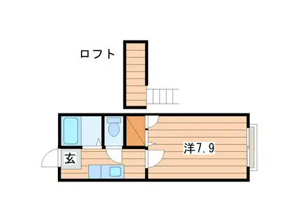 ホワイトキャッスル瑞穂III(1K/1階)の間取り写真