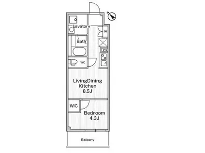 コンフォリア・リヴ巣鴨(1LDK/2階)の間取り写真