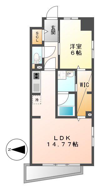名駅南サクセスVIII(1LDK/3階)の間取り写真