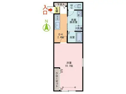 CHATEAU DARGENT(1DK/2階)の間取り写真