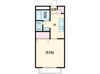 ハイネス野添II(1K/1階)の間取り写真