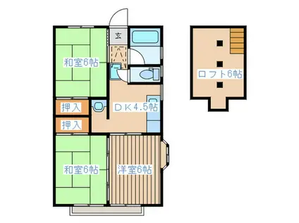 ハイム柏山(3DK/2階)の間取り写真