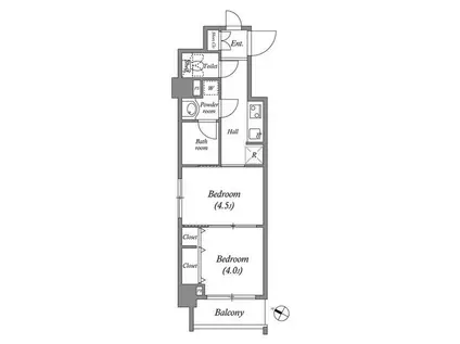 ルクレ代田橋(2K/3階)の間取り写真