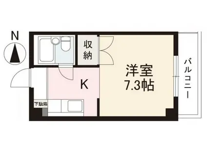 SOLEIL栗林(1K/2階)の間取り写真