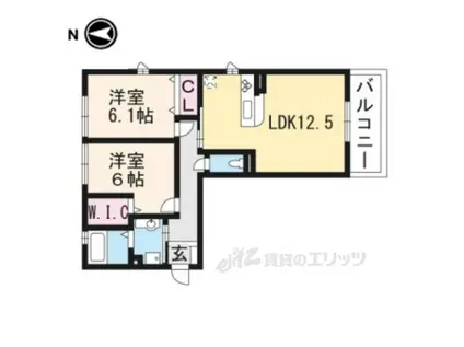 リート623E(2LDK/3階)の間取り写真
