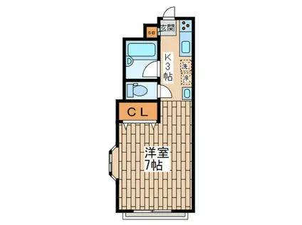 メゾンシャンボール(1K/1階)の間取り写真