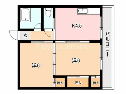 さえきビル(2K/4階)の間取り写真