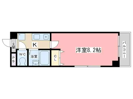 カーサ椥辻(1K/5階)の間取り写真