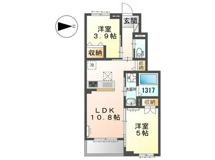 サクラーレ長坂(2LDK/1階)の間取り写真