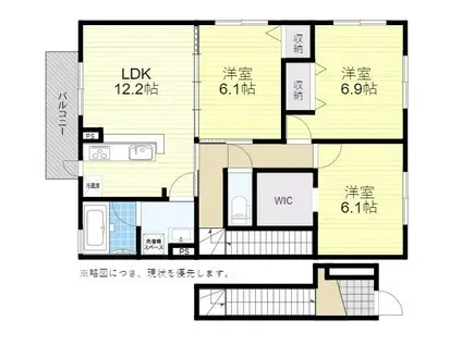 ウィット川崎2 C棟(3LDK/2階)の間取り写真