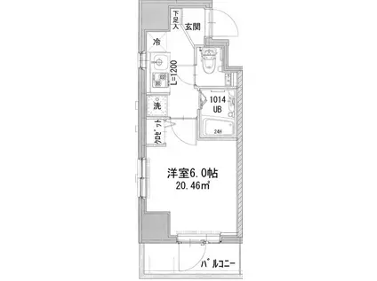 K YOKOHAMA(1K/6階)の間取り写真